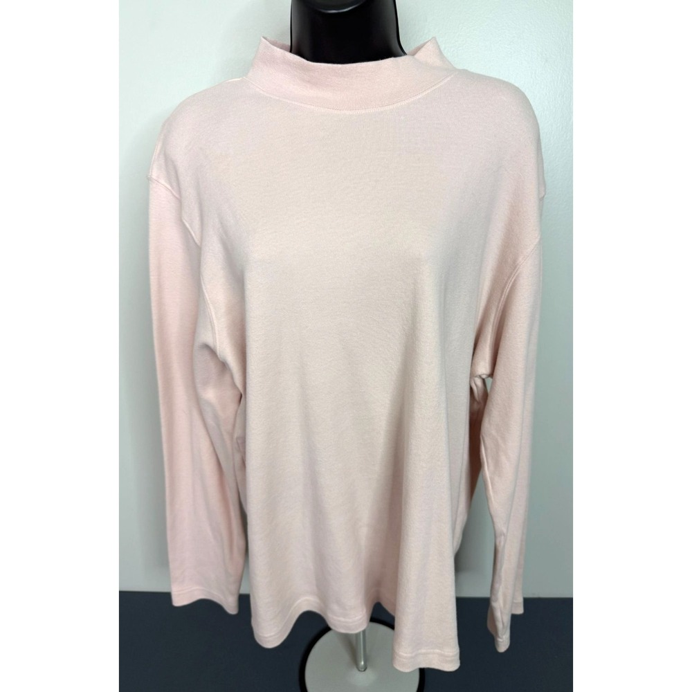 Studio Works Women's XL Mock Neck Mauve Pink Pullover Sweater Basic